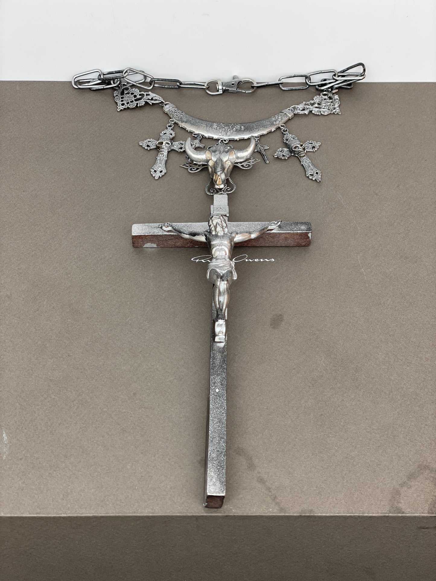 Jean Paul Gaultier AW94 Sample Oversized Cross Bullhead Necklace