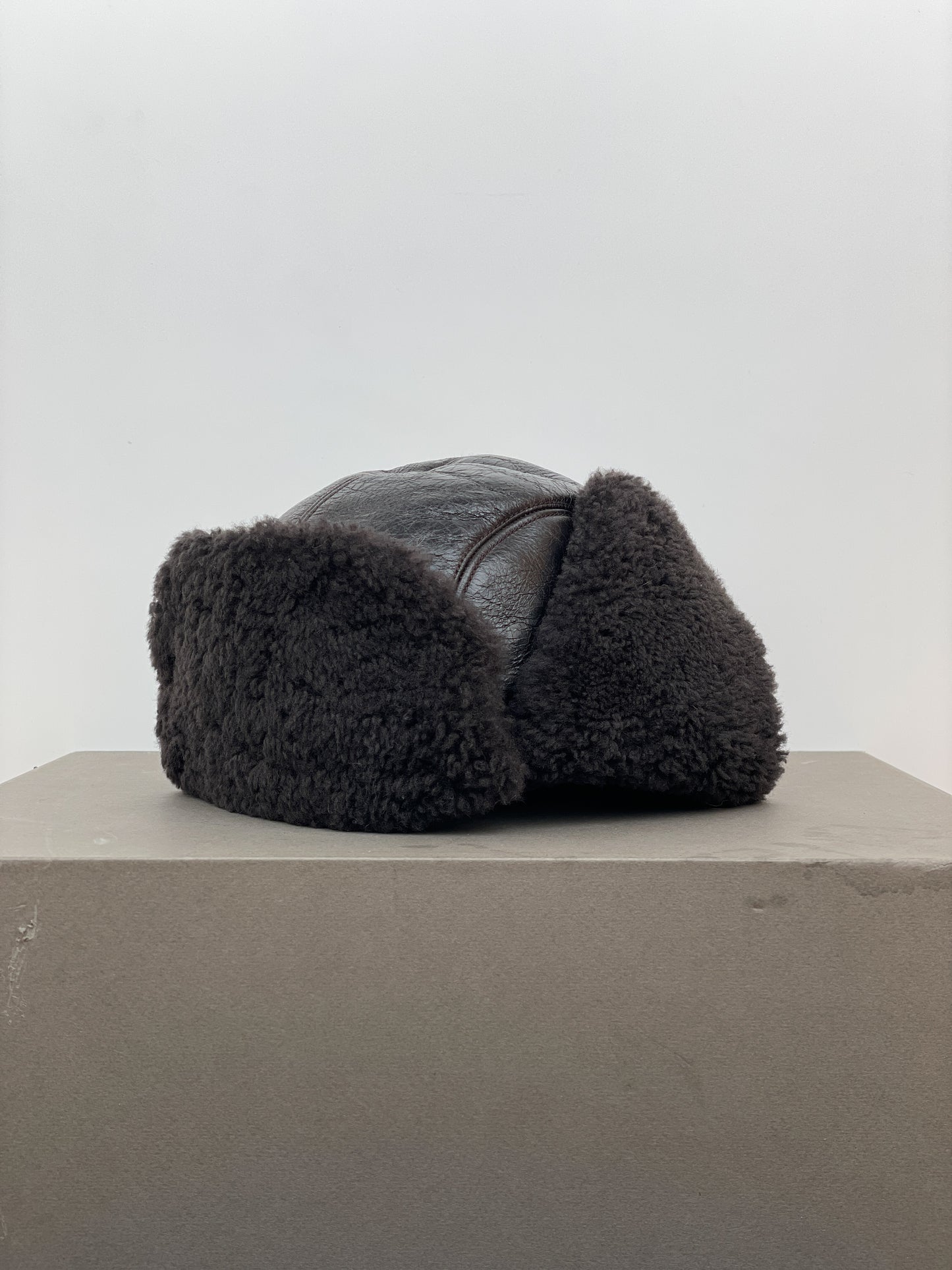 Prada AW03 Leather Fur Ushanka Trapper Hat