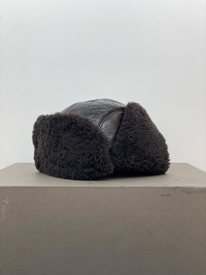 Prada AW03 Leather Fur Ushanka Trapper Hat