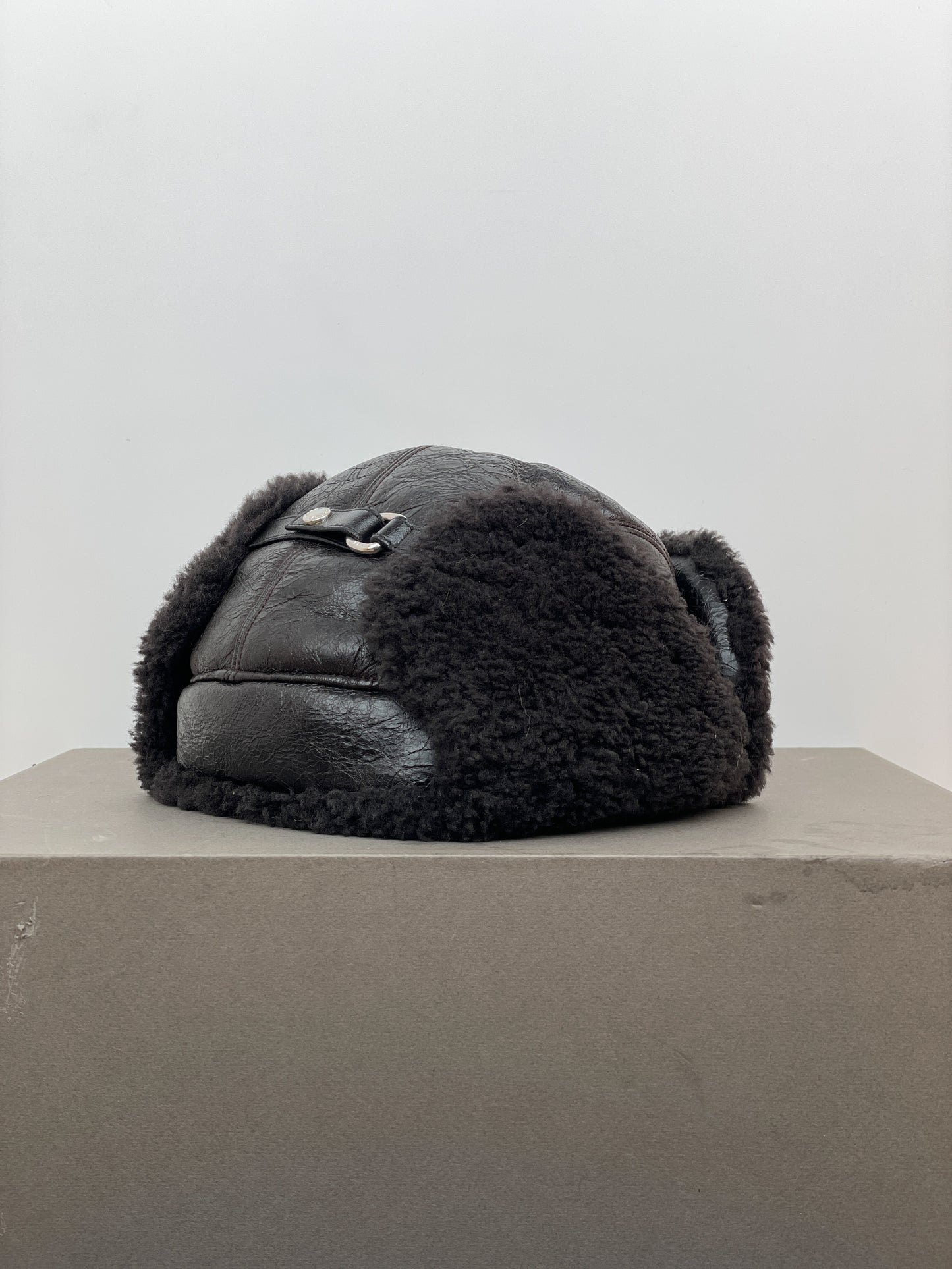 Prada AW03 Leather Fur Ushanka Trapper Hat