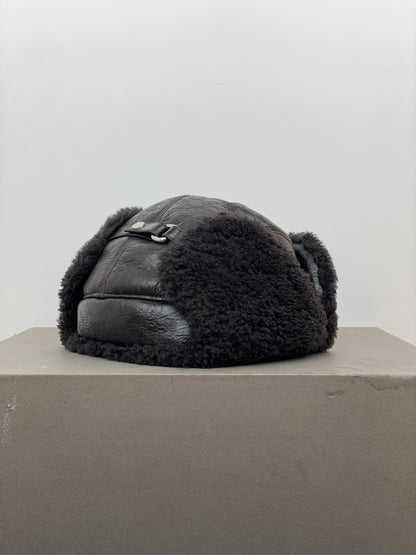 Prada AW03 Leather Fur Ushanka Trapper Hat