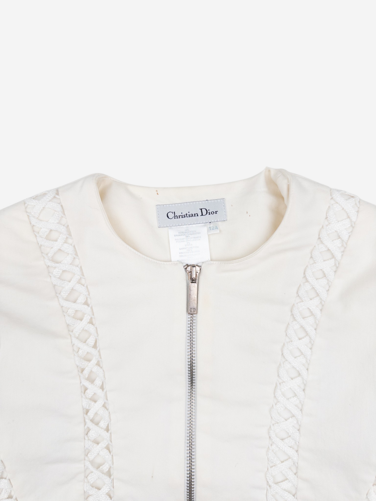 Dior by Galliano AW02 Bondage Lace Jacket – zipper detail