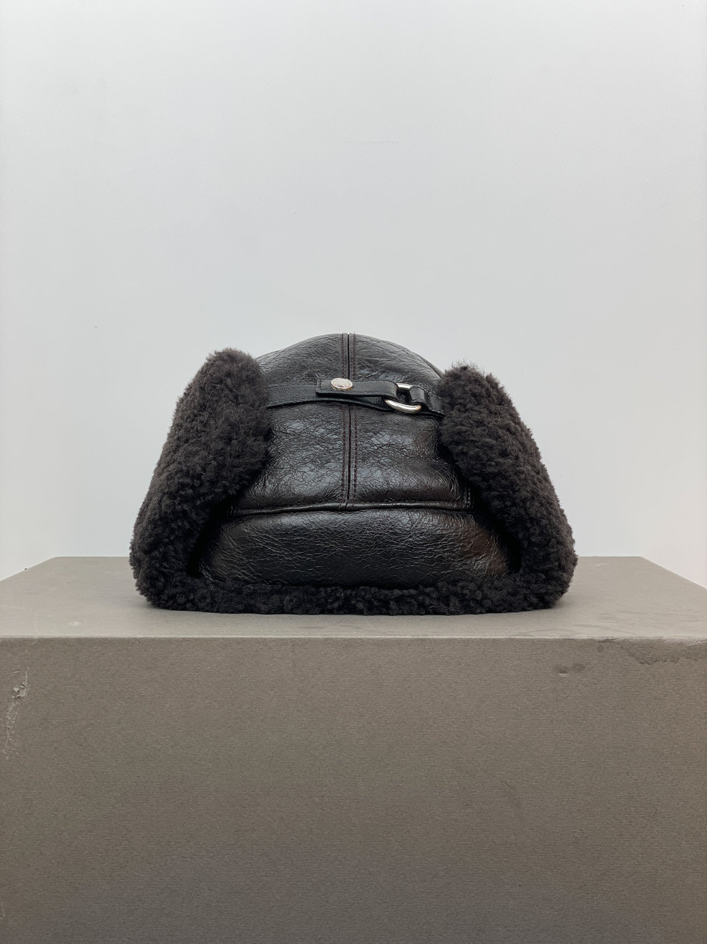 Prada AW03 Leather Fur Ushanka Trapper Hat