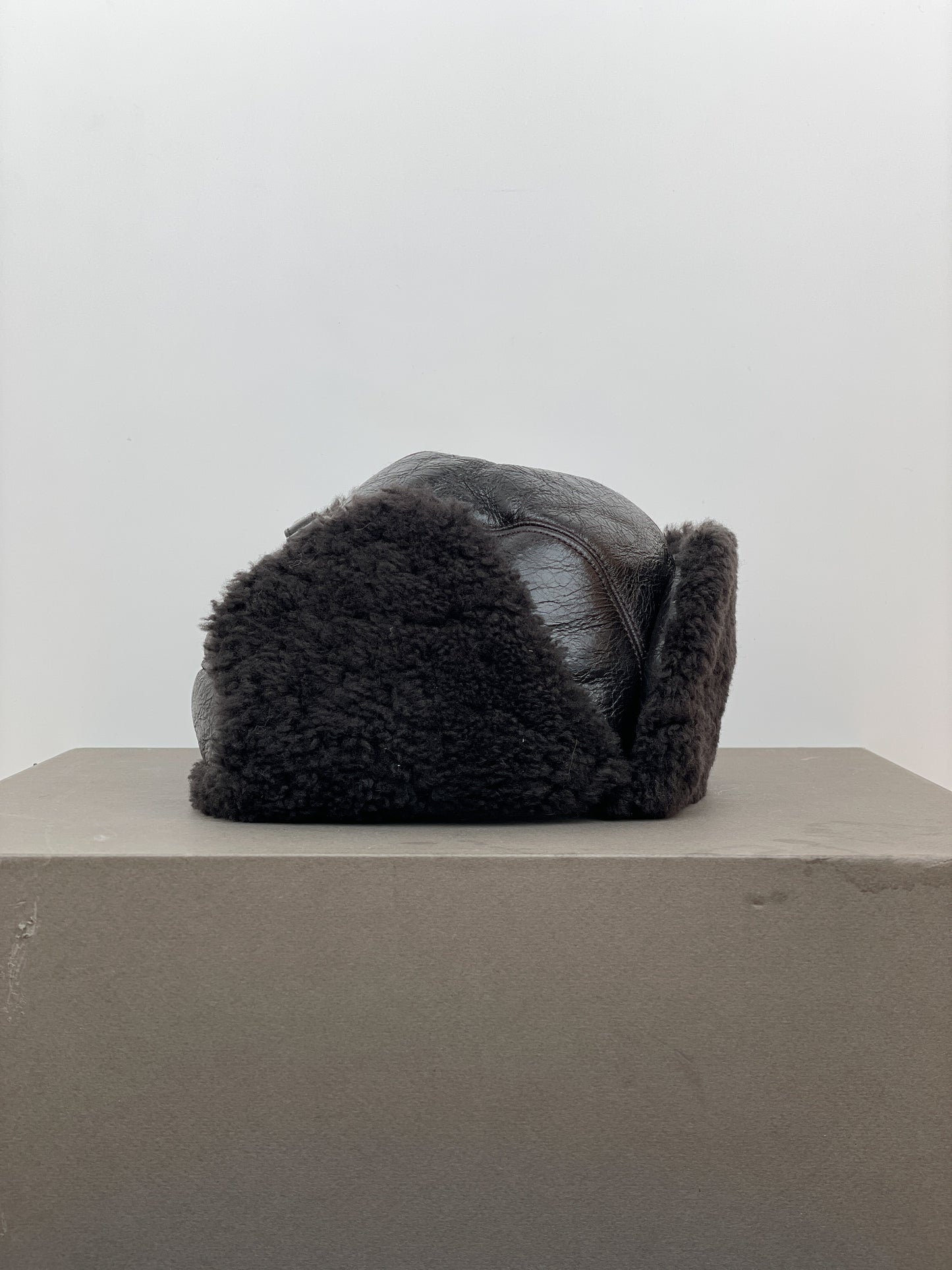 Prada AW03 Leather Fur Ushanka Trapper Hat