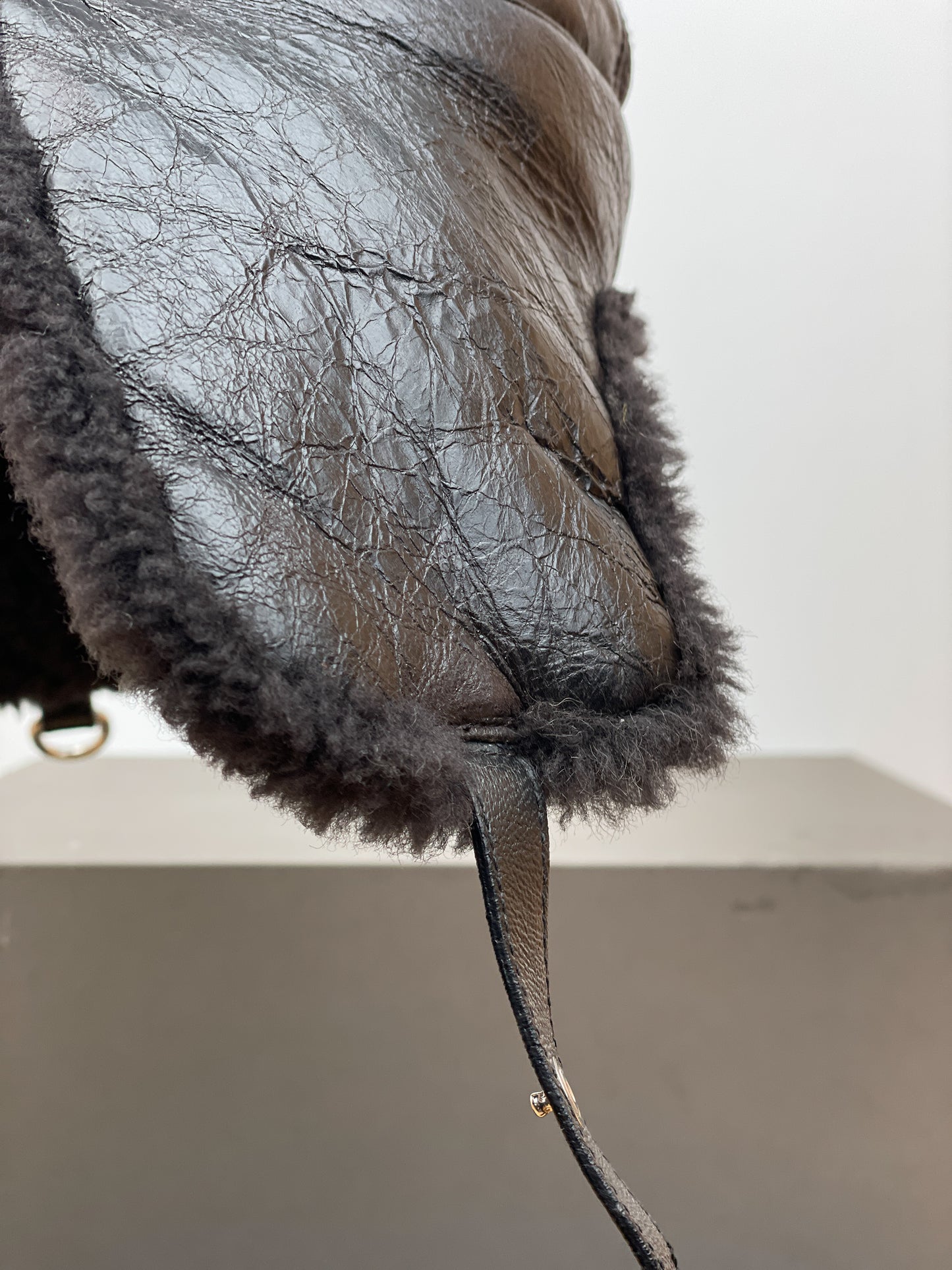 Prada AW03 Leather Fur Ushanka Trapper Hat