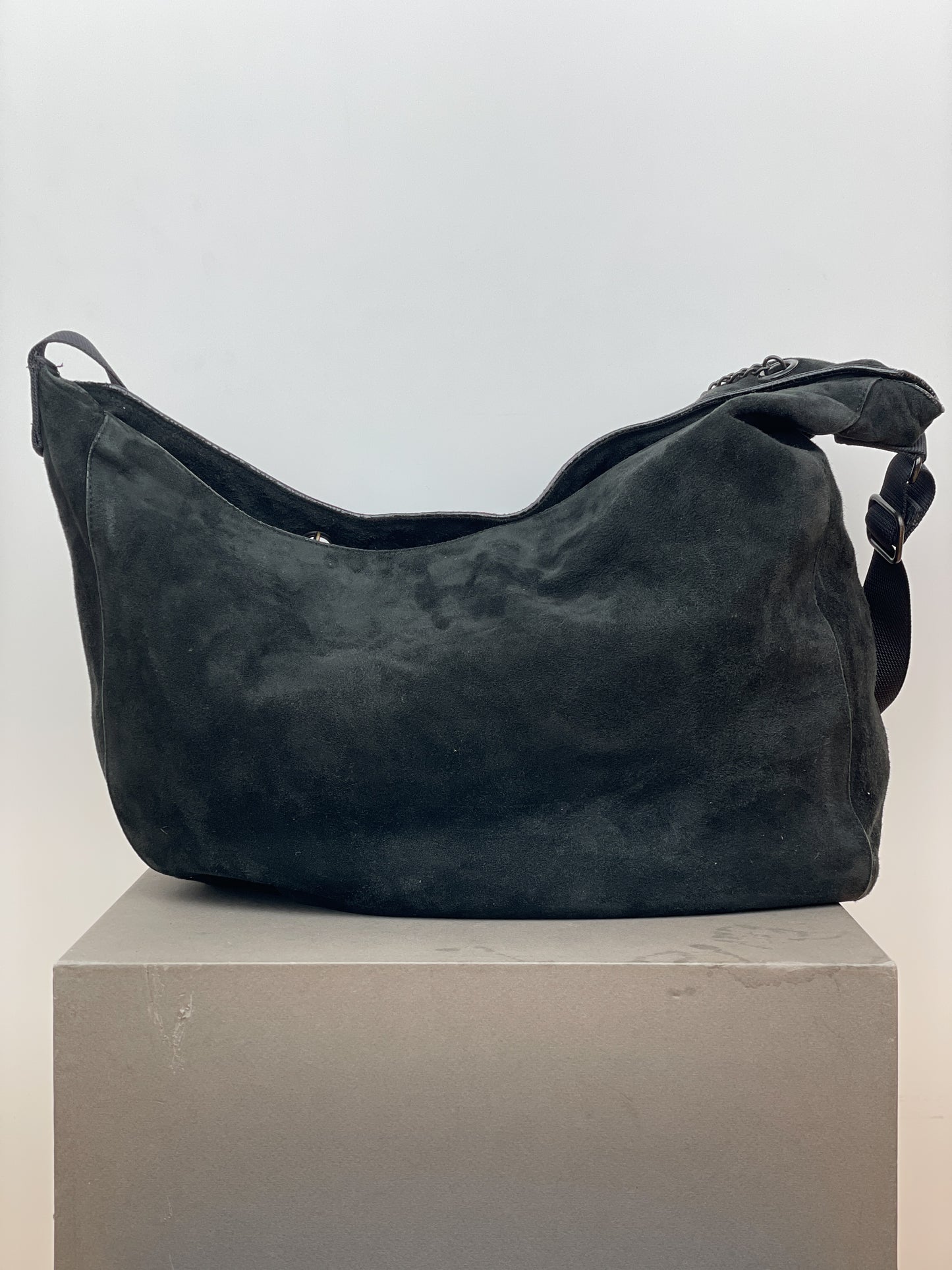 Helmut Lang 2000s Military Cross Body Suede Bag