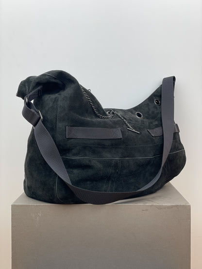 Helmut Lang 2000s Military Cross Body Suede Bag