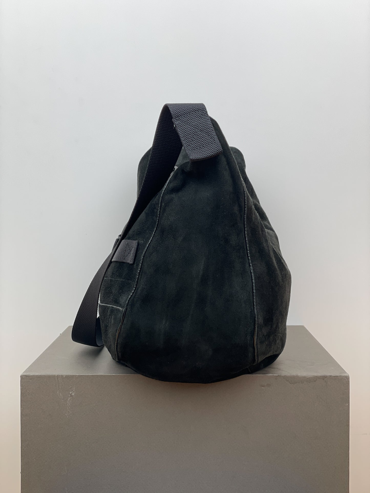 Helmut Lang 2000s Military Cross Body Suede Bag