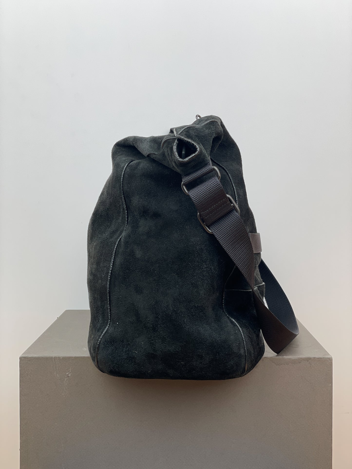 Helmut Lang 2000s Military Cross Body Suede Bag