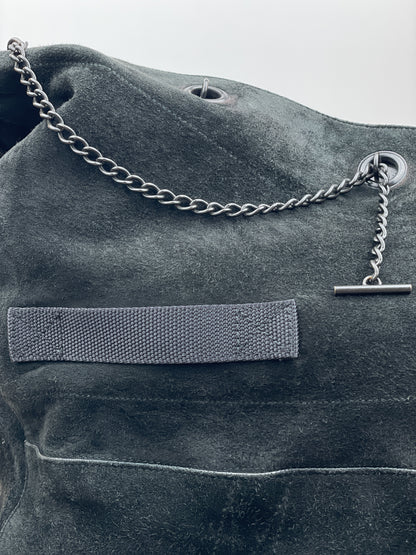 Helmut Lang 2000s Military Cross Body Suede Bag