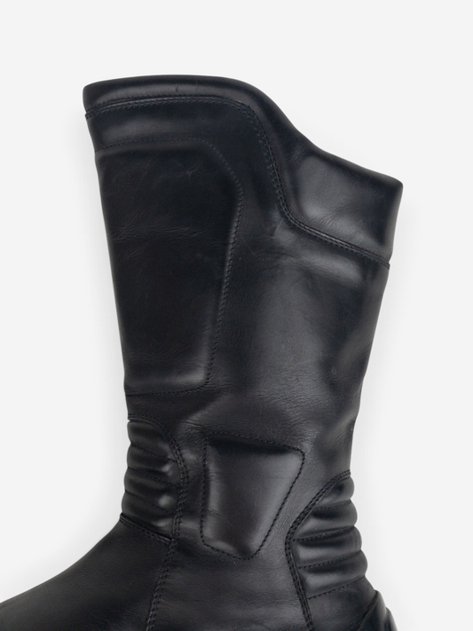 Prada AW99 Mid Calf Square Toe Astro Moto Biker Boots – shaft detail