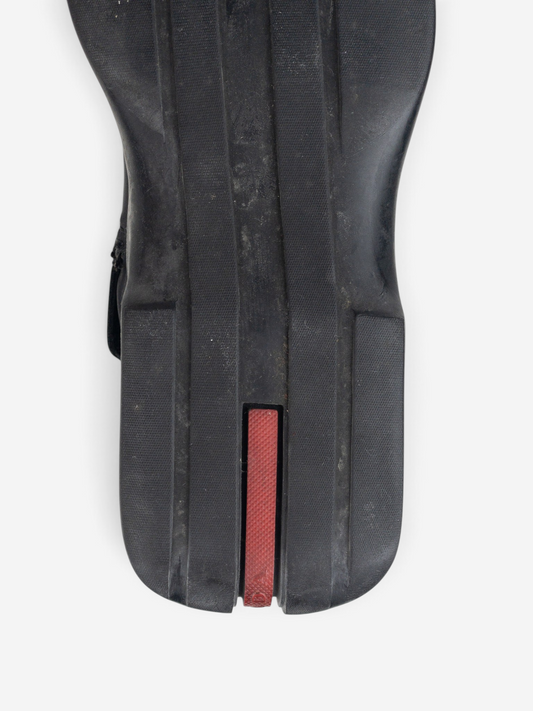 Prada AW99 Mid Calf Square Toe Astro Moto Biker Boots – outsole detail