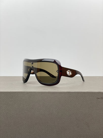 Dior 1990s Look Wrap Mask Shield Sunglasses (black)