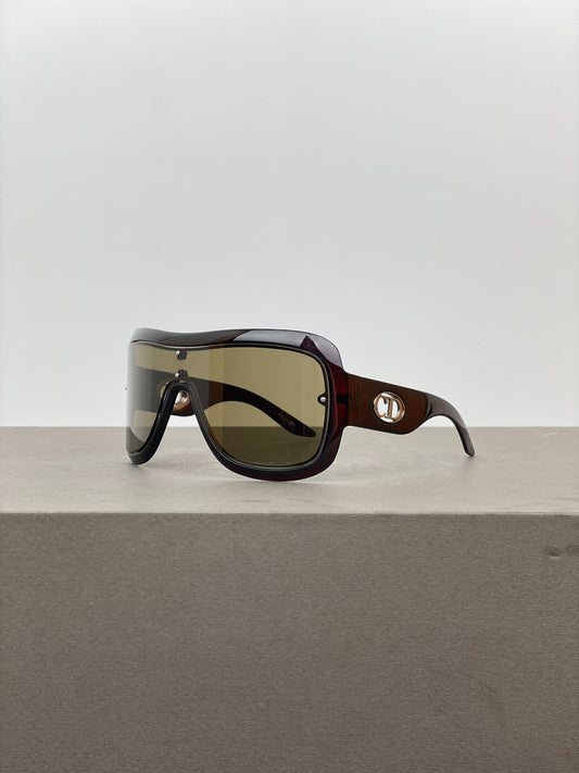 Dior 1990s Look Wrap Mask Shield Sunglasses (black)