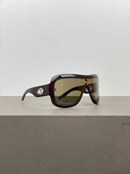 Dior 1990s Look Wrap Mask Shield Sunglasses (black)