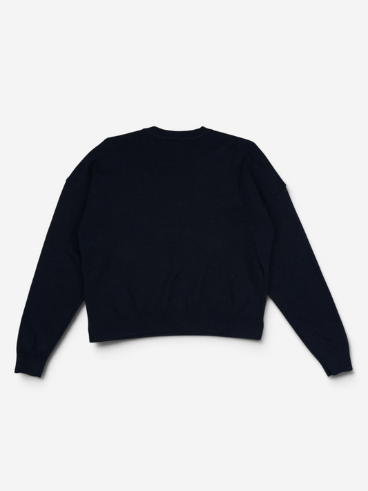 Chanel by Karl Lagerfeld 2010s CC Glitter Logo Knit Sweater – back view