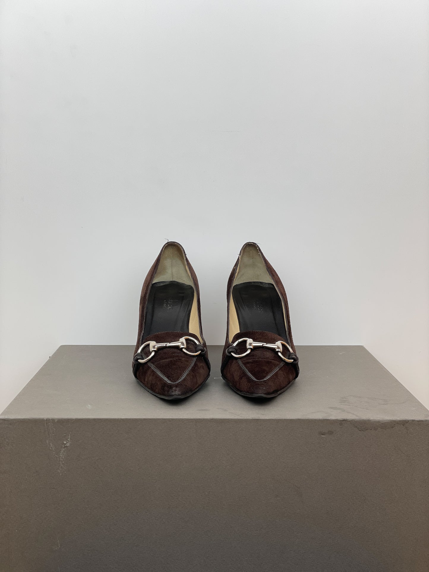 Gucci by Tom Ford 1990s Suede Pointed-Toe Horsebit Heel Pumps
