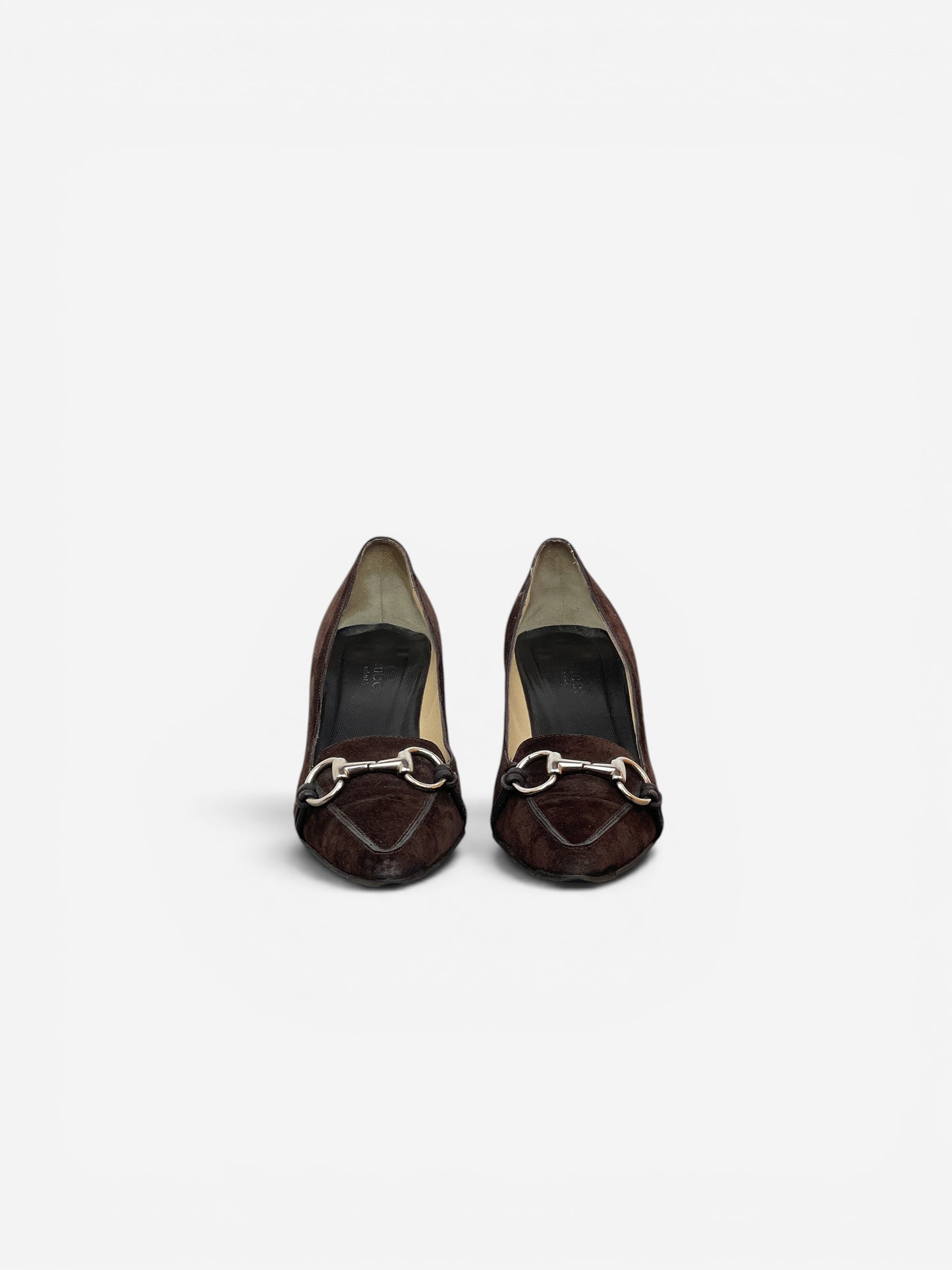 Gucci by Tom Ford 1990s Suede Pointed-Toe Horsebit Heel Pumps – photo 3