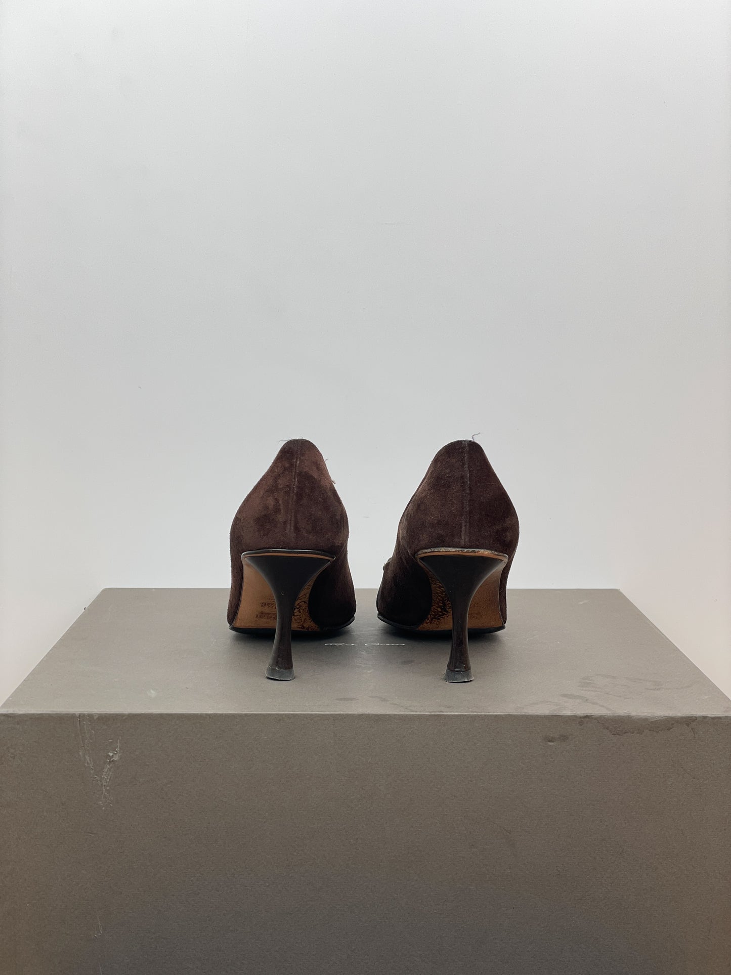 Gucci by Tom Ford 1990s Suede Pointed-Toe Horsebit Heel Pumps