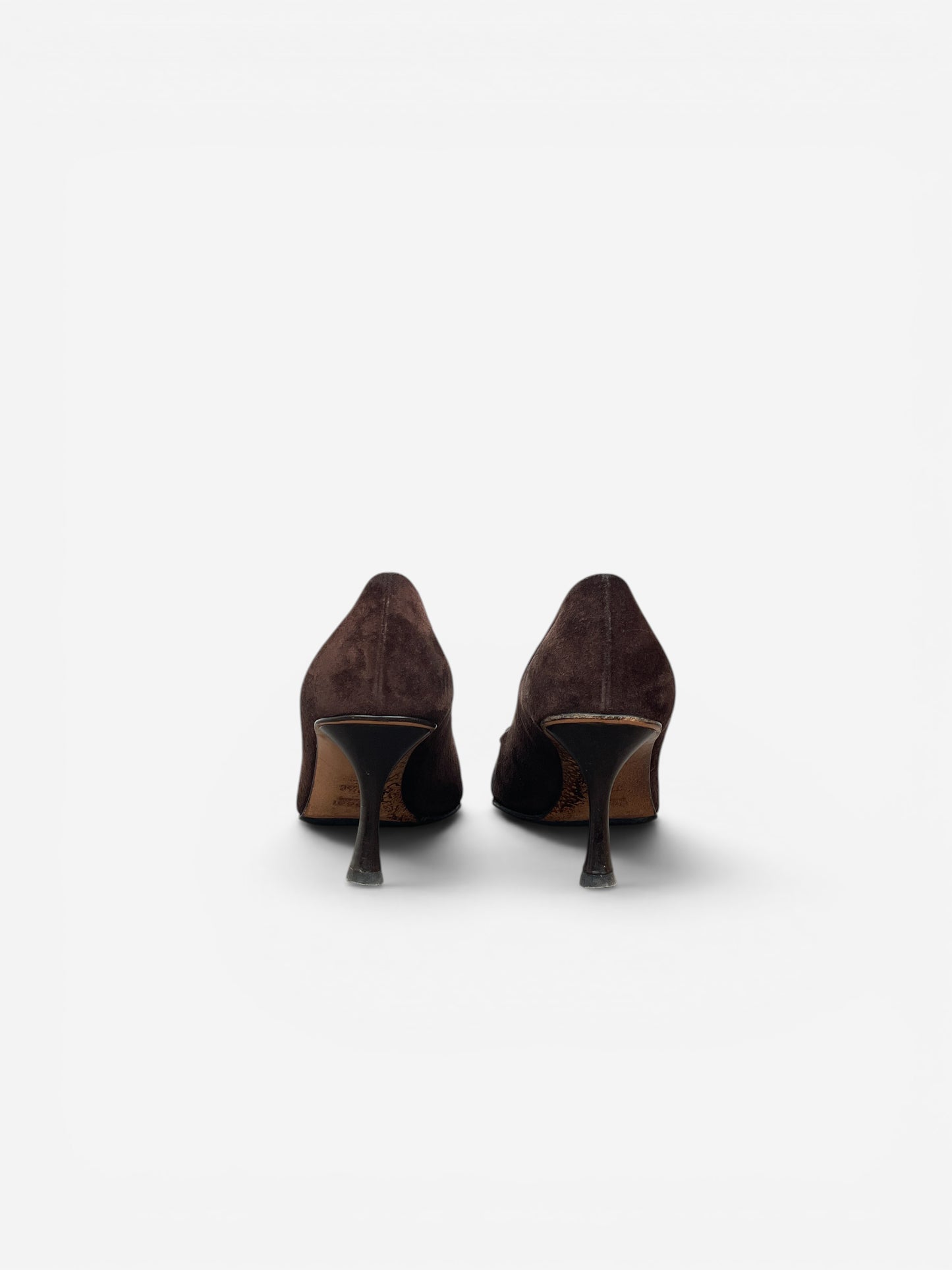 Gucci by Tom Ford 1990s Suede Pointed-Toe Horsebit Heel Pumps – photo 4