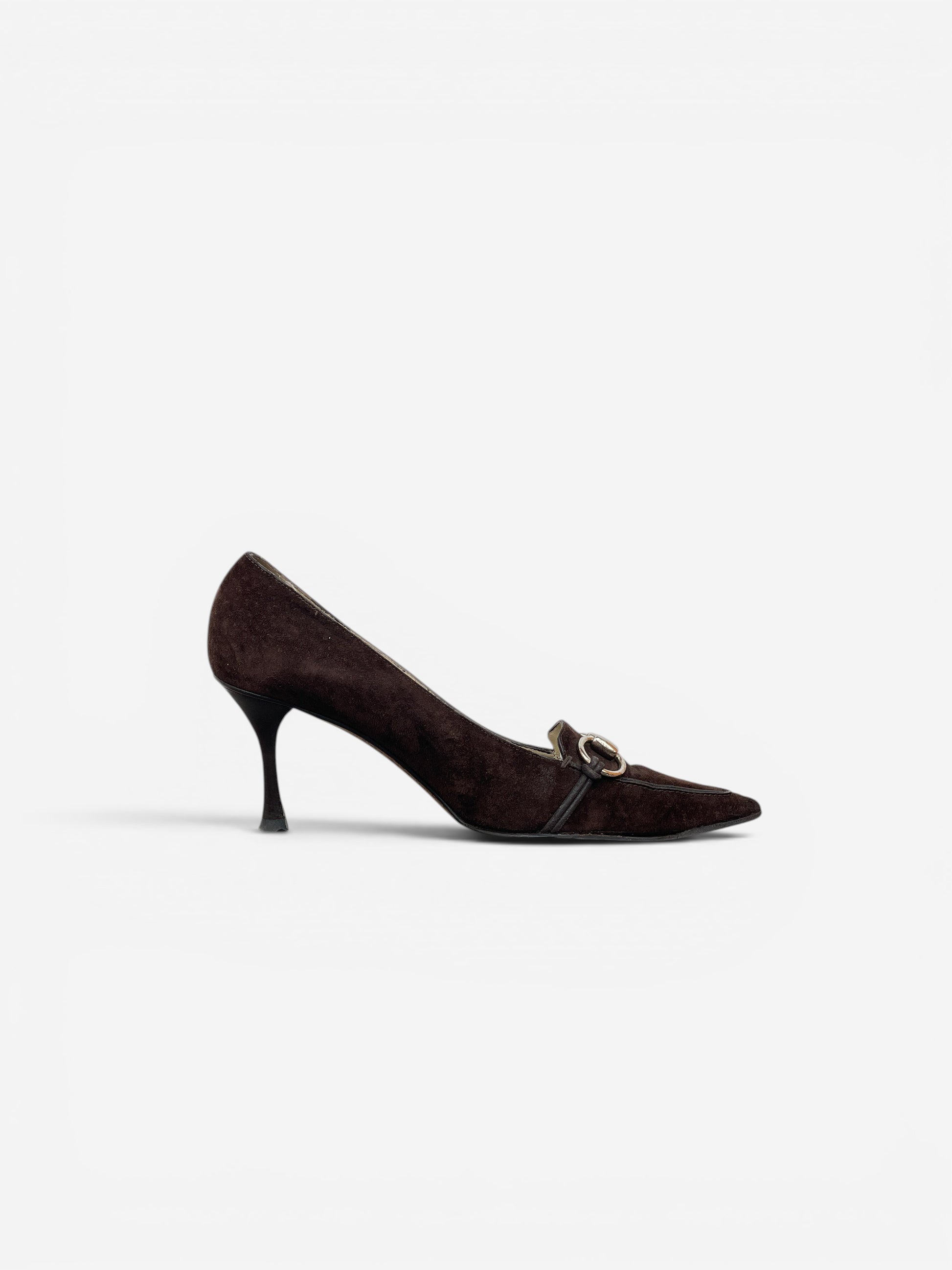 Gucci by Tom Ford 1990s Suede Pointed-Toe Horsebit Heel Pumps – photo 6