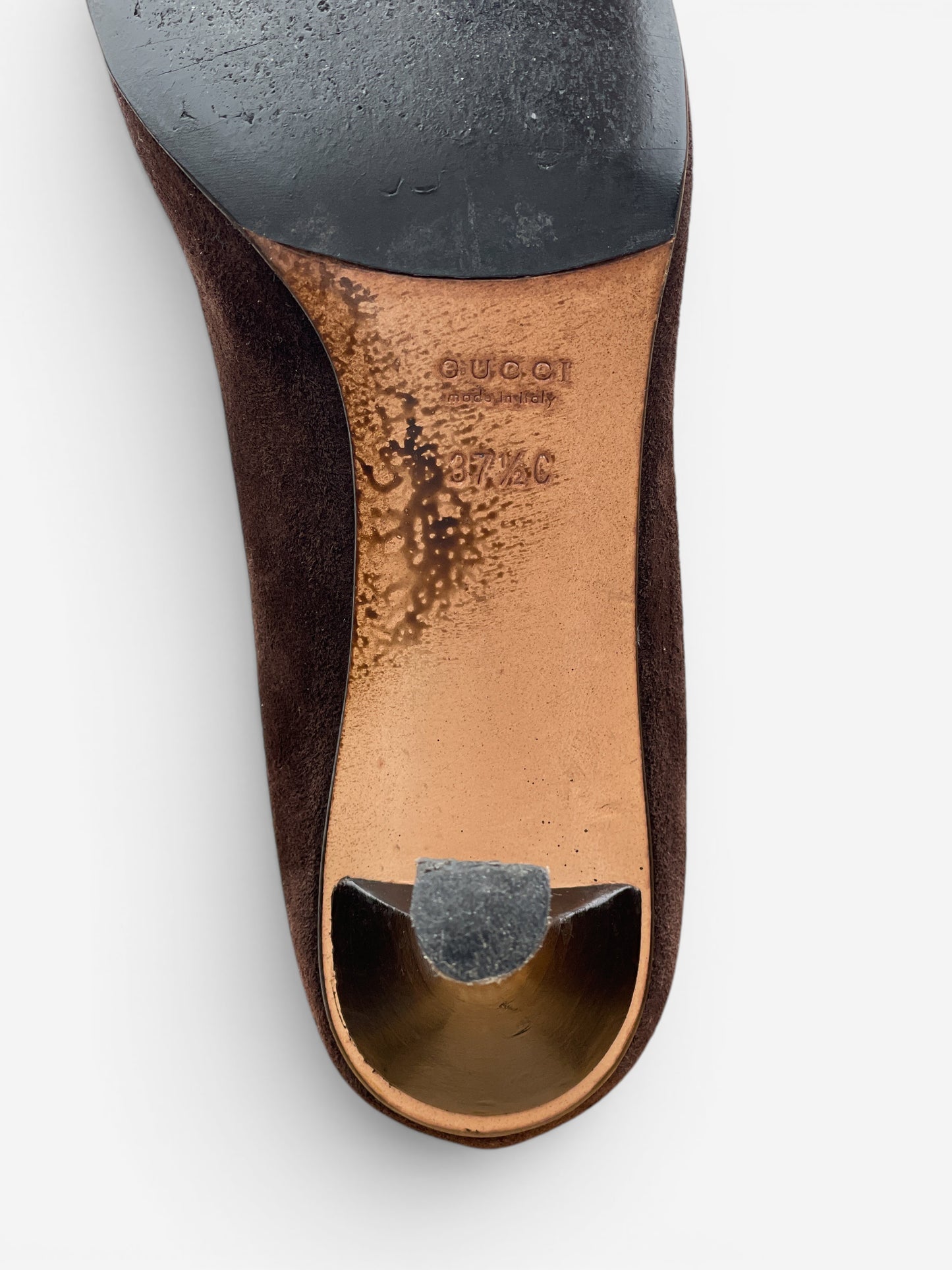 Gucci by Tom Ford 1990s Suede Pointed-Toe Horsebit Heel Pumps – photo 10