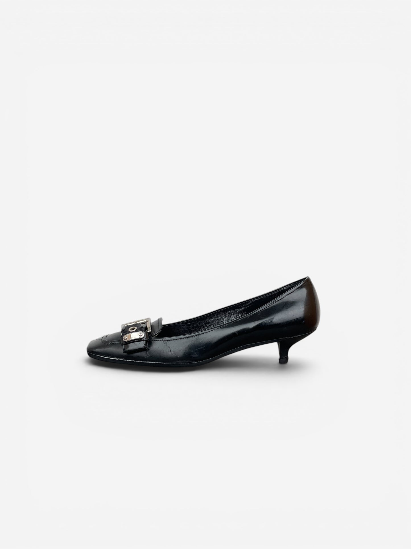 Prada 2000s Square Toe Buckle-Strap Pump Kitten Heels – photo 3
