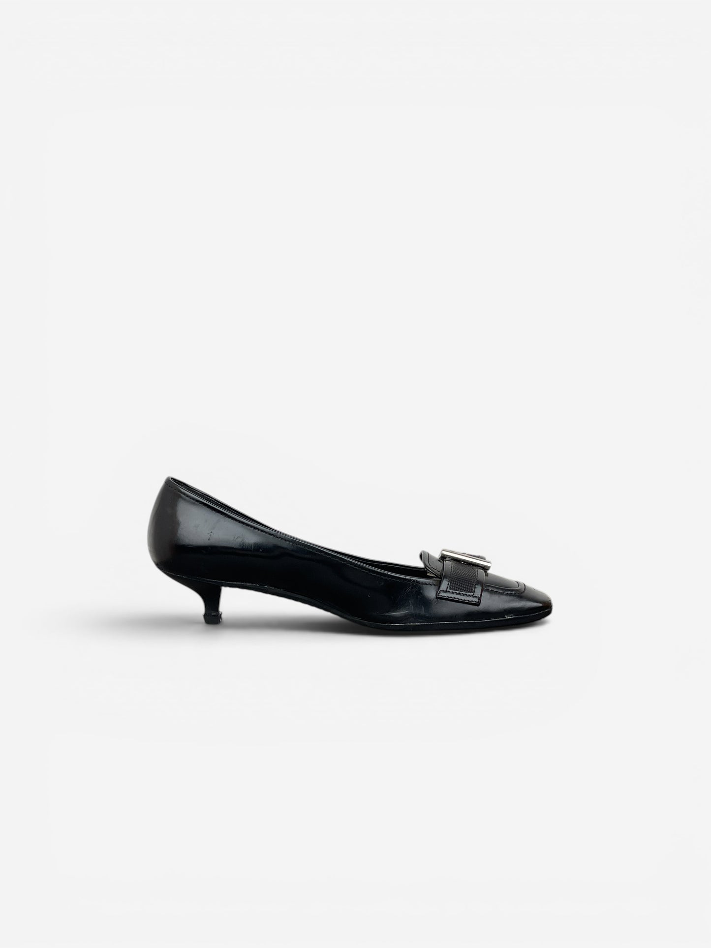 Prada 2000s Square Toe Buckle-Strap Pump Kitten Heels – photo 4