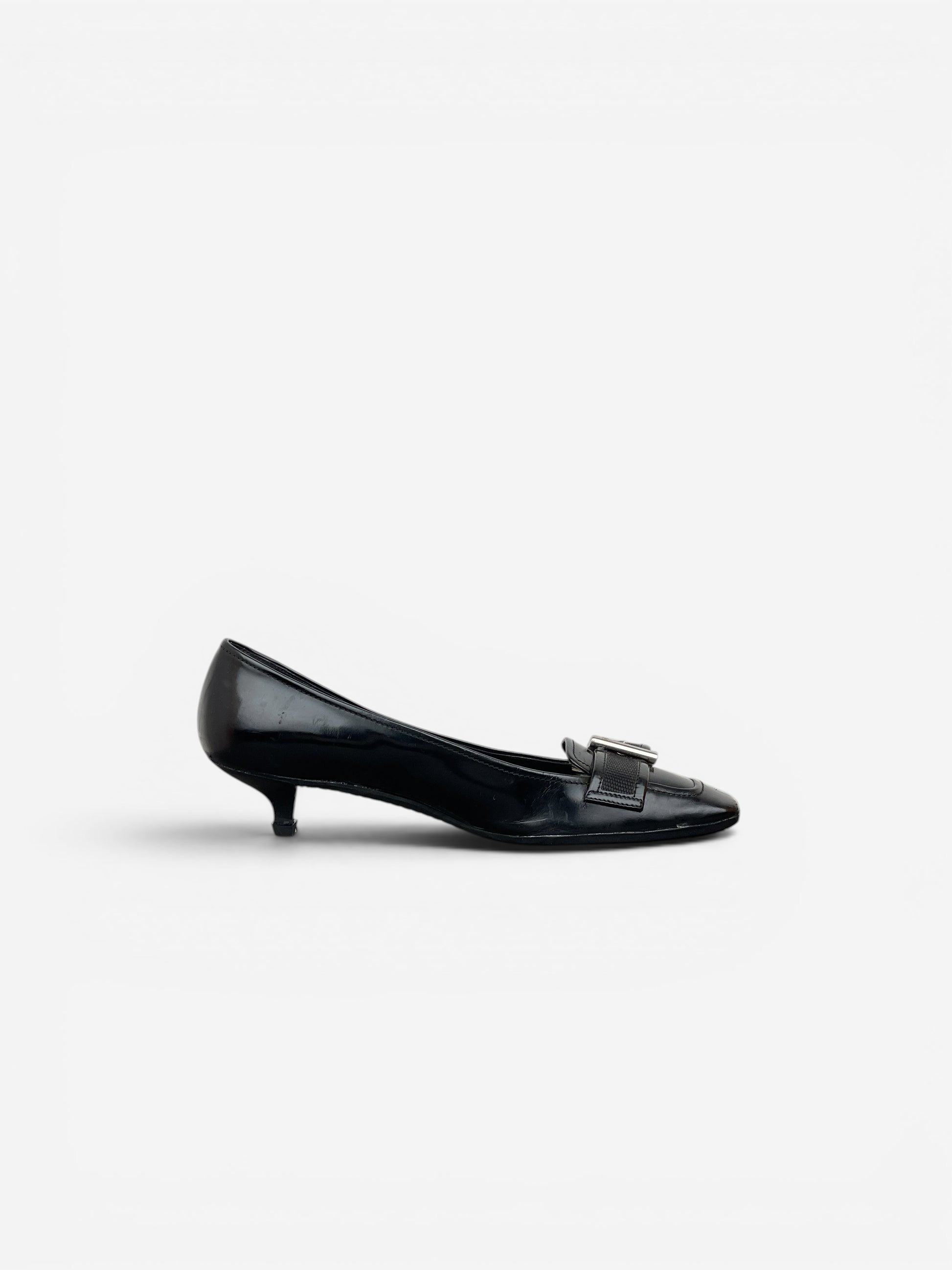 Prada 2000s Square Toe Buckle-Strap Pump Kitten Heels – photo 4