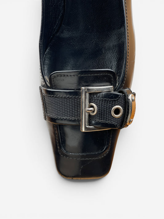 Prada 2000s Square Toe Buckle-Strap Pump Kitten Heels – photo 7