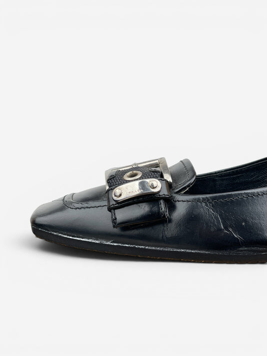 Prada 2000s Square Toe Buckle-Strap Pump Kitten Heels – photo 8