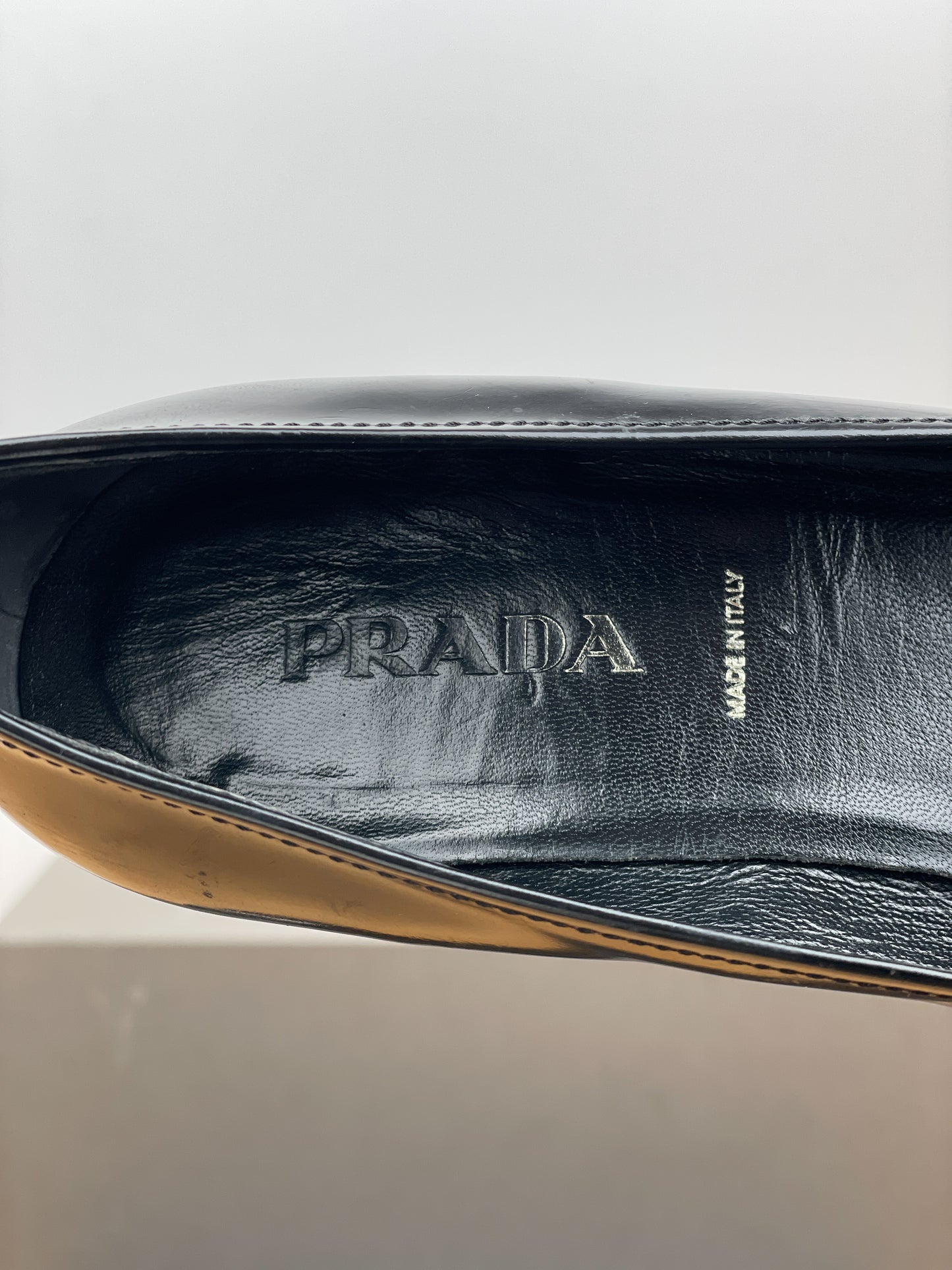 Prada 2000s Square Toe Buckle-Strap Pump Kitten Heels