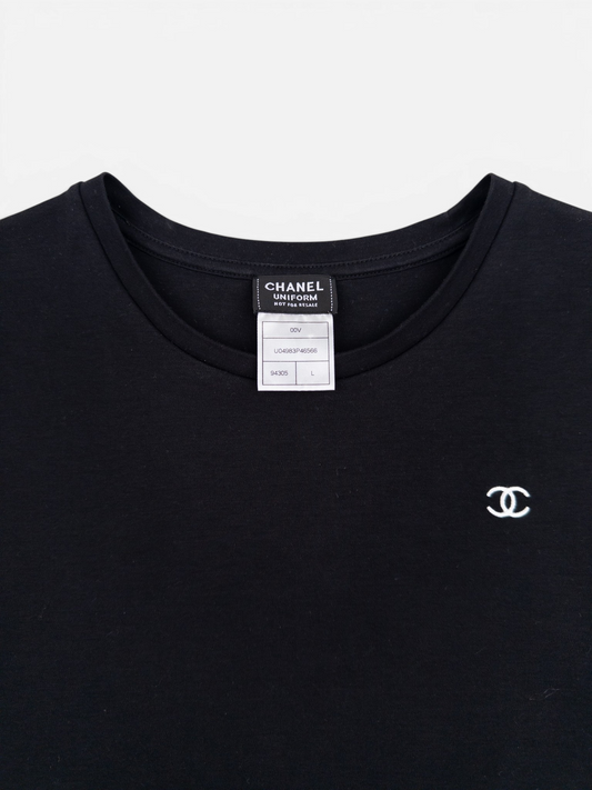 Chanel by Karl Lagerfeld 2010s CC Logo Uniform T-Shirt – CC logo detail