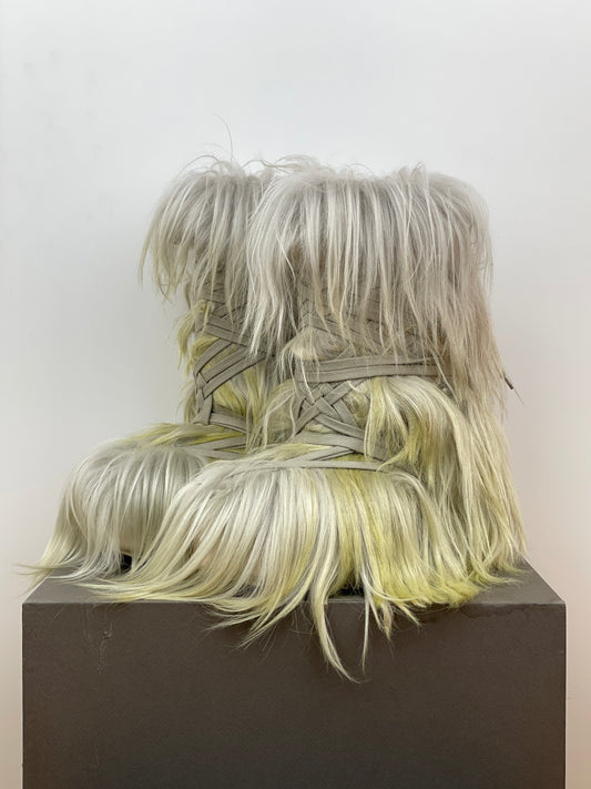 Rick Owens x Moncler AW23 'Luxor' Big Rock Fur Boots
