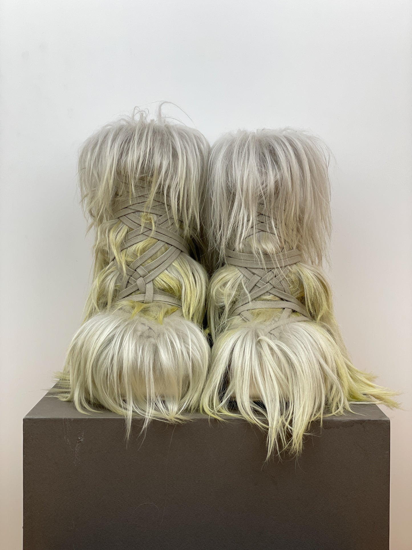 Rick Owens x Moncler AW23 'Luxor' Big Rock Fur Boots