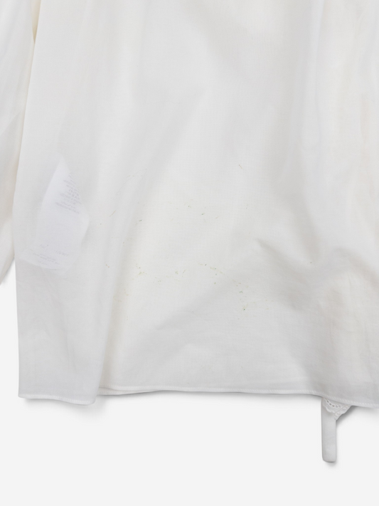 Saint Laurent by Anthony Vaccarello SS20 Longsleeve Lace Ruffle Top – hem detail