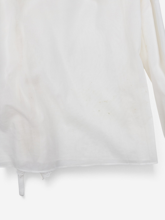 Saint Laurent by Anthony Vaccarello SS20 Longsleeve Lace Ruffle Top – cuff detail
