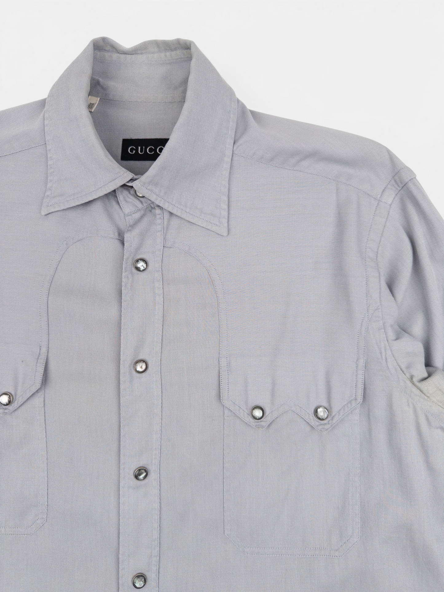 Gucci by Tom Ford AW97 Pearl-Button Cowboy Western Button-Up Shirt – chest pocket detail