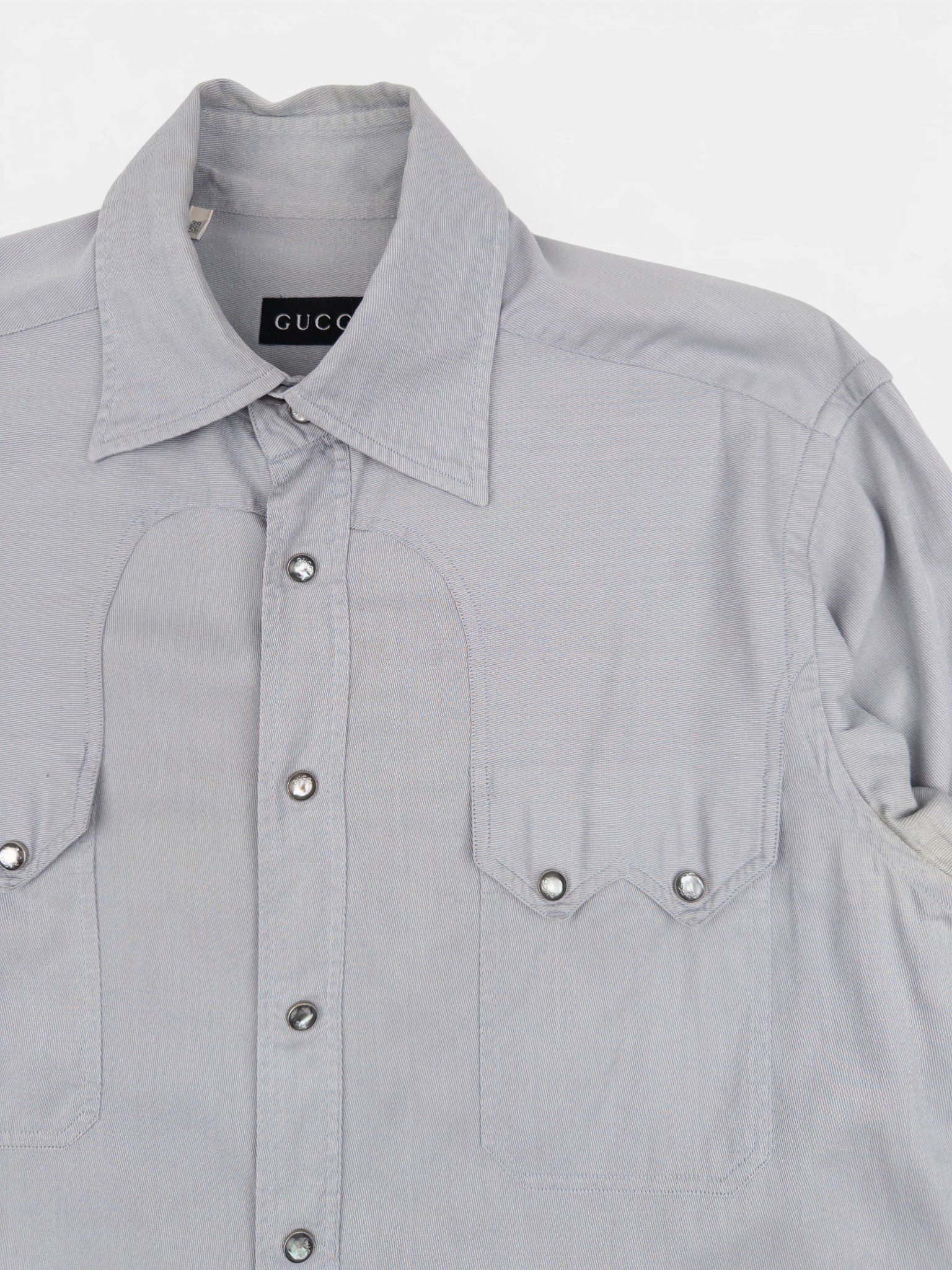 Gucci by Tom Ford AW97 Pearl-Button Cowboy Western Button-Up Shirt – chest pocket detail