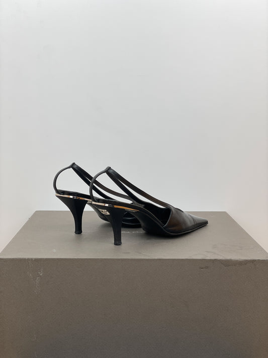 Gucci by Tom Ford SS98 Square Toe Crystal Slingback Pump Heels