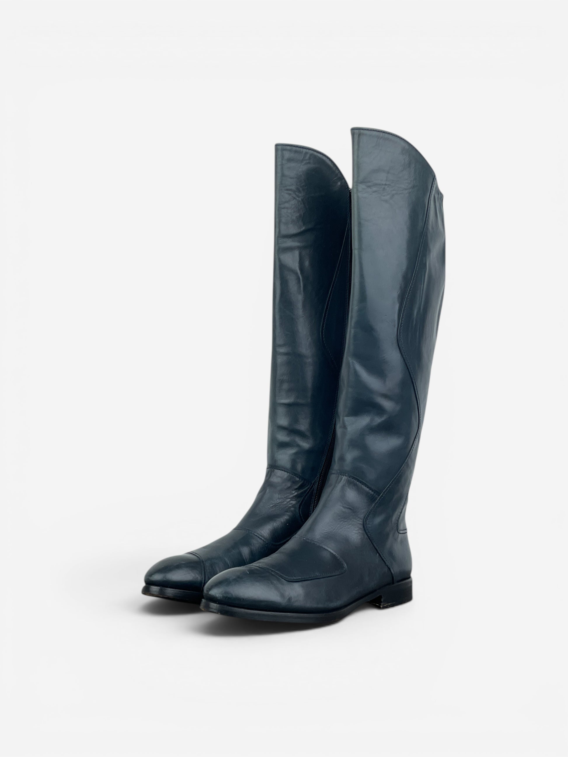 Miu Miu AW08 Knee-High Biker Riding Boots