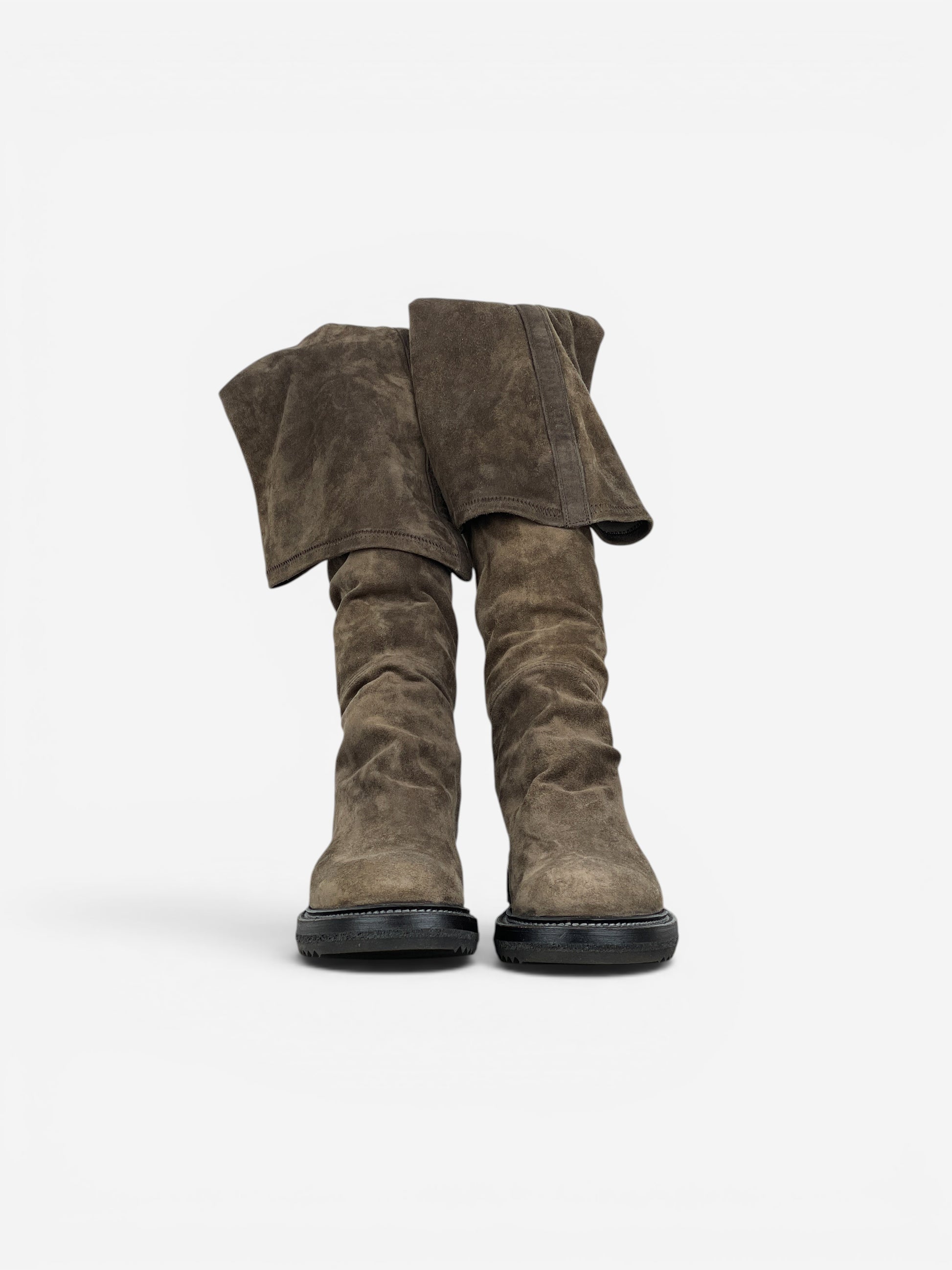 Rick Owens AW15 'Sphinx' Suede Thigh High Stocking Creeper Boots – photo 5