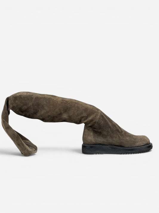 Rick Owens AW15 'Sphinx' Suede Thigh High Stocking Creeper Boots – photo 4