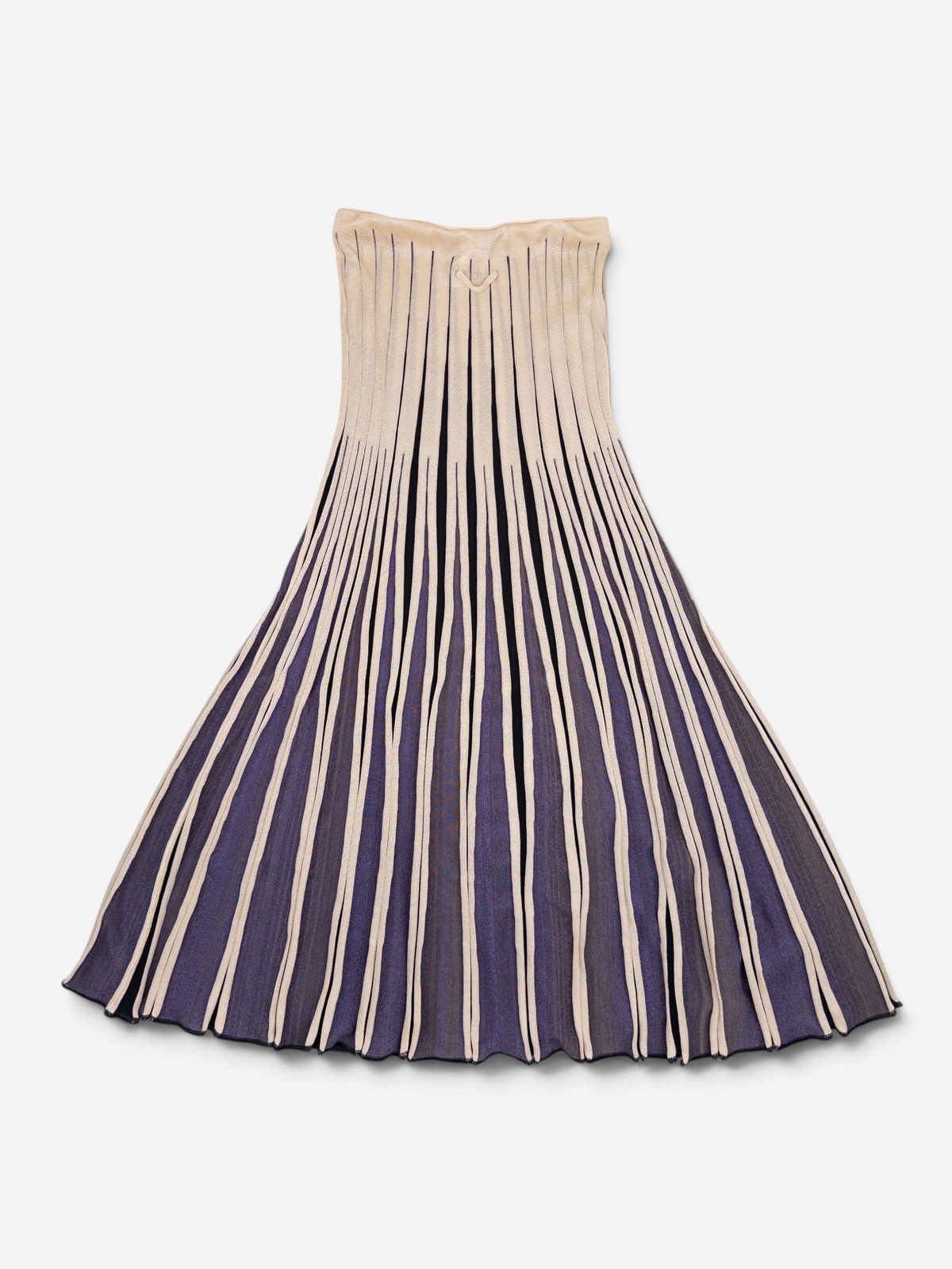Jean Paul Gaultier 1990s Striped Iridescent Elastic Maxi-Skirt – back view
