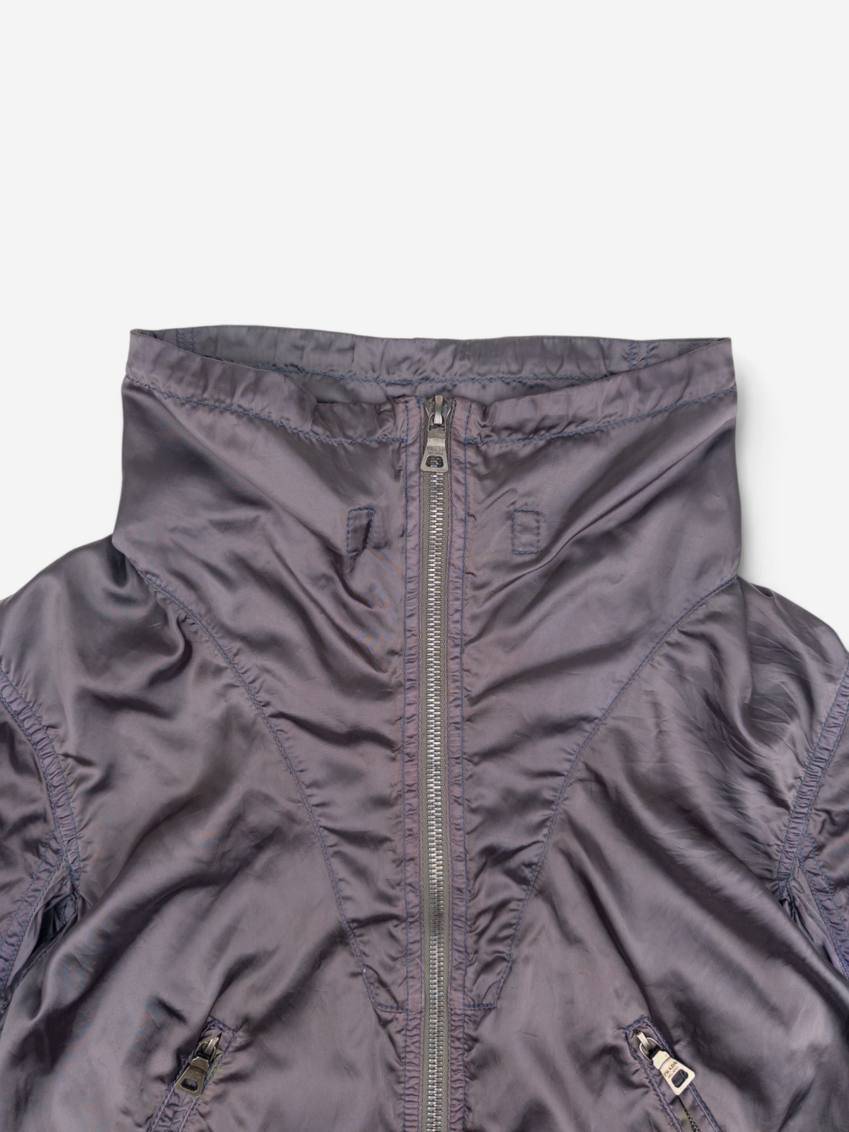 Prada 2000s Bondage Flight Parachute Jacket – collar detail