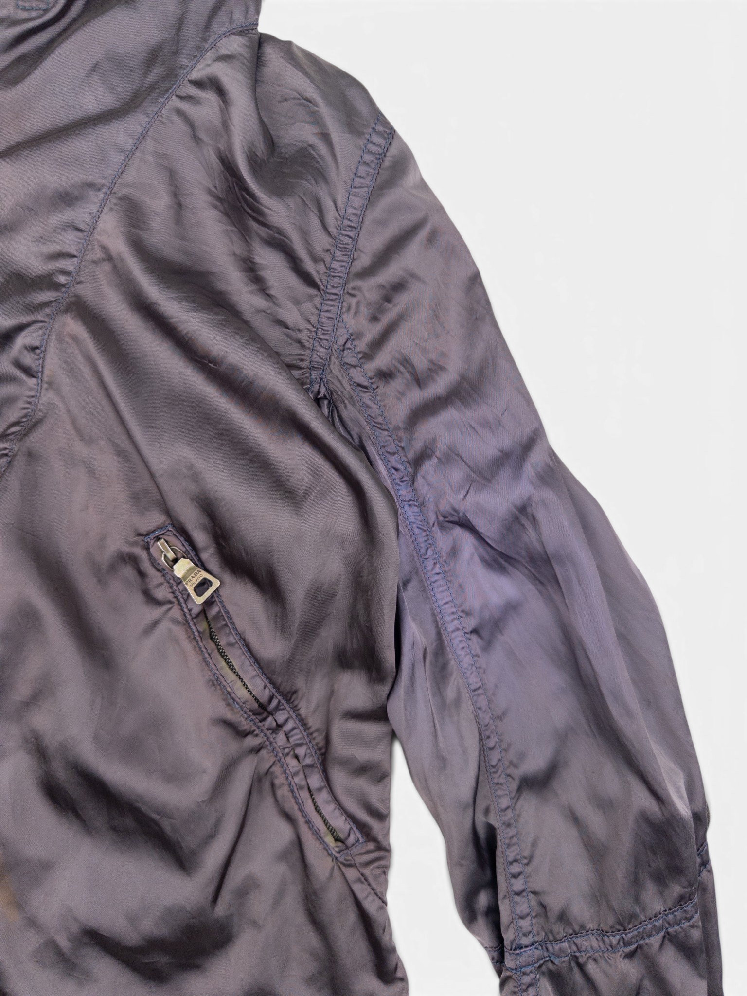 Prada 2000s Bondage Flight Parachute Jacket – sleeve detail