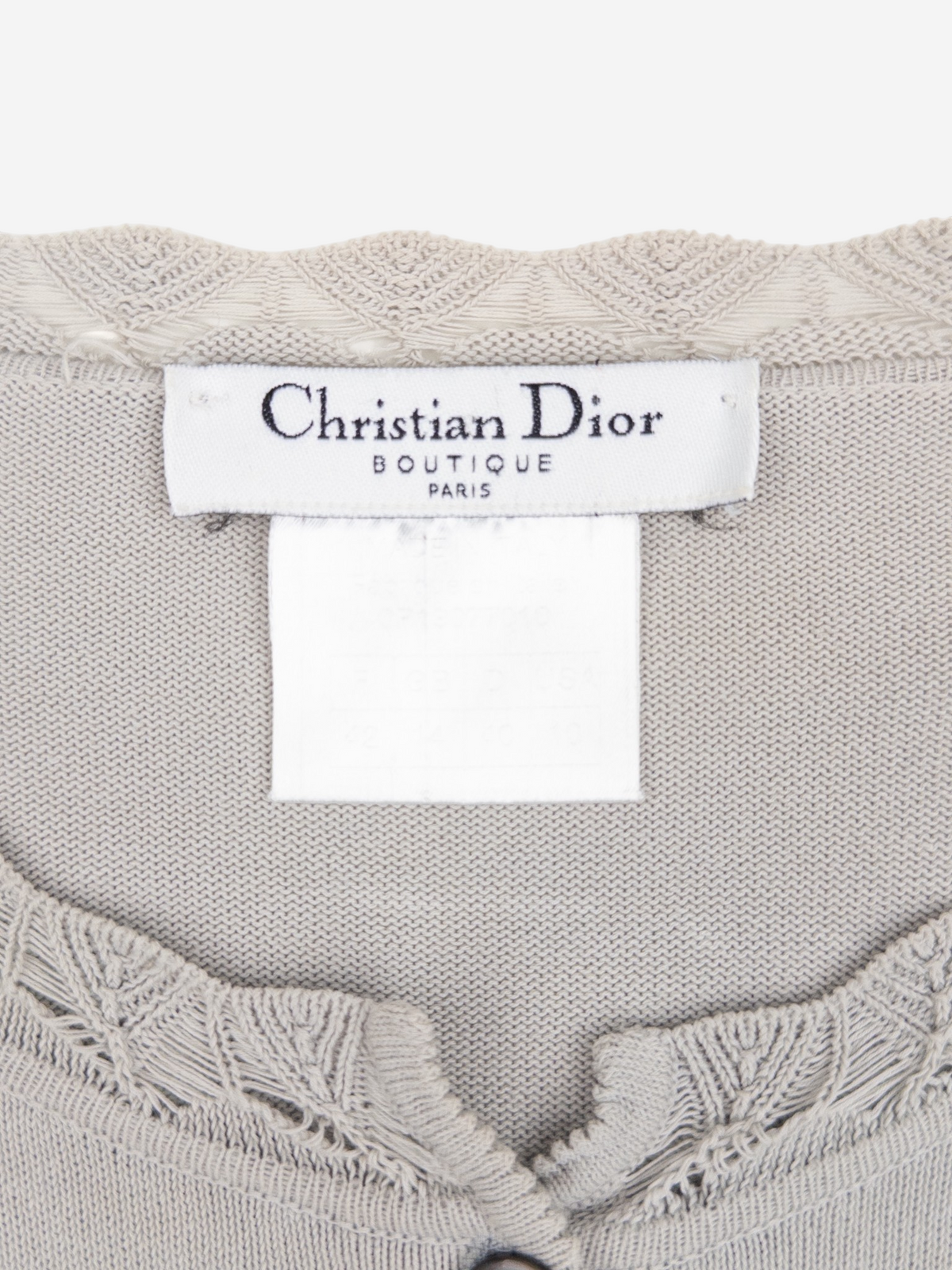 Dior by Galliano SS00 Lace Cardigan – brand label