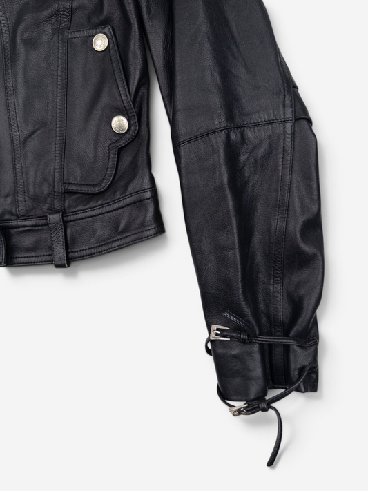 Dior by Galliano SS04 Bondage Punk Leather Jacket – sleeve detail