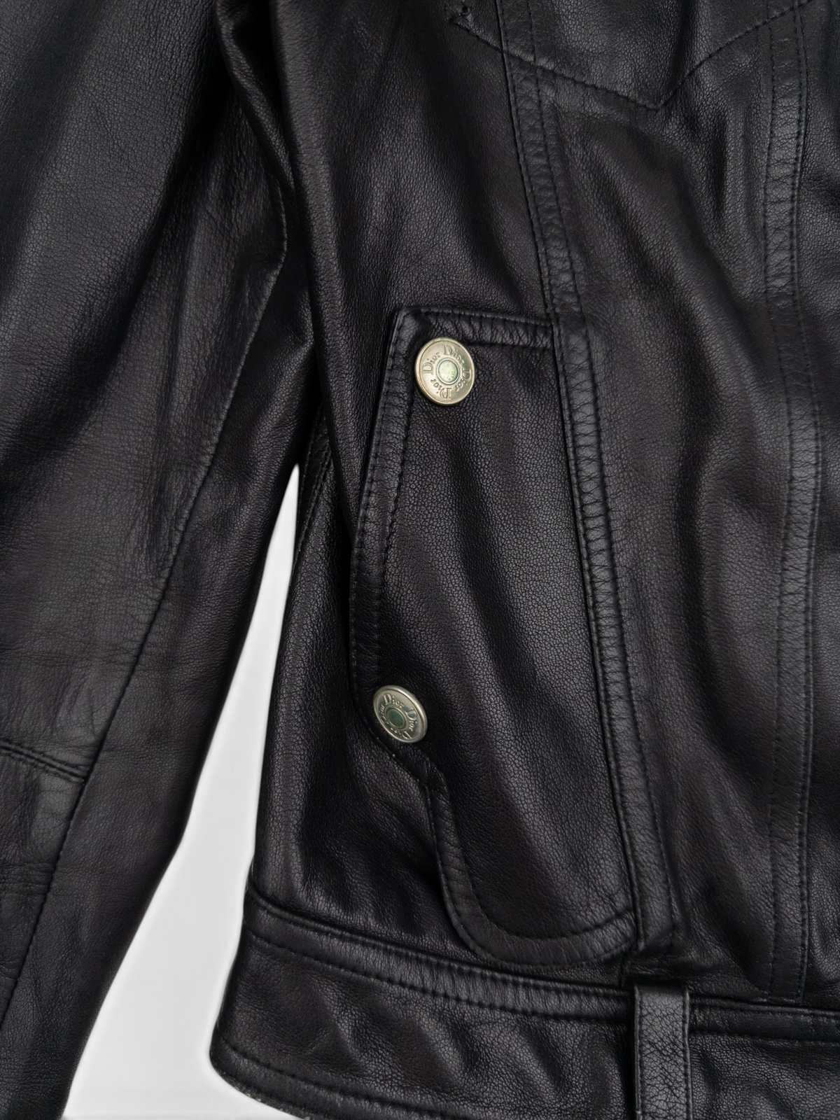 Dior by Galliano SS04 Bondage Punk Leather Jacket – button detail