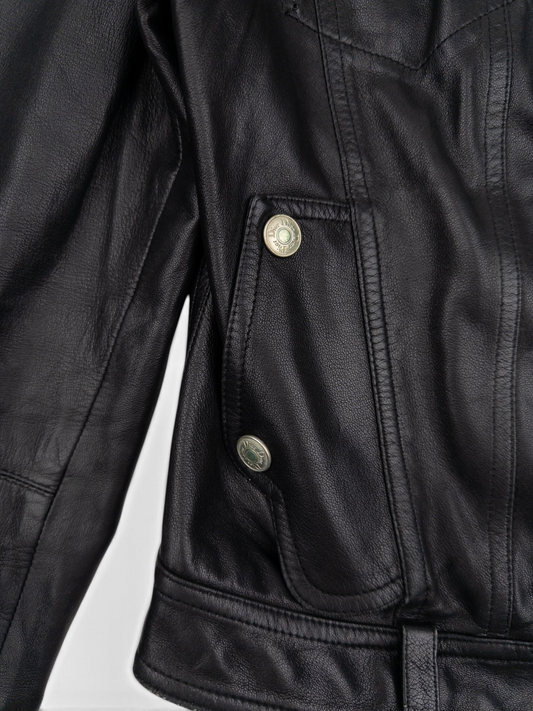 Dior by Galliano SS04 Bondage Punk Leather Jacket – button detail